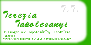 terezia tapolcsanyi business card